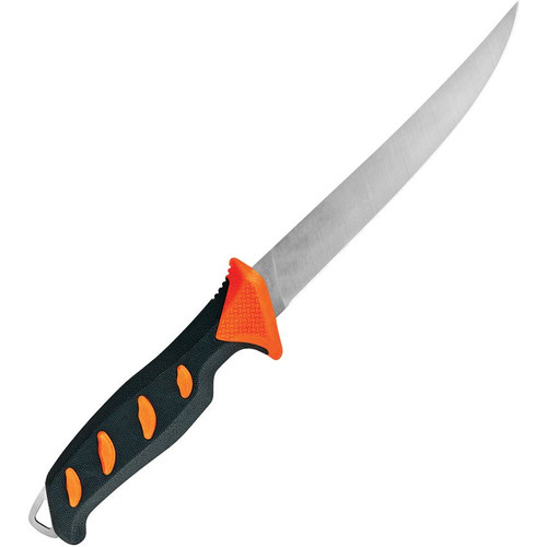 Buck Knives Hookset Freshwater Fillet Knife (BU144ORS) 6" 5Cr15MoV Trailing Point Fillet Blade, Gray and Orange Textured Rubber Handle