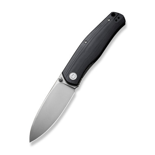 Civivi Sokoke (C22007-1) 3.35" Silver Bead Blasted 14C28N Drop Point Plain Blade, Black G10 Handle