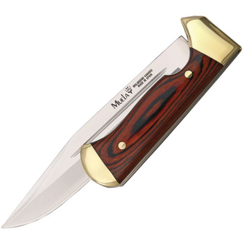 Muela Folding Bowie Folding Knife (MUE93150)- 7.00" Stainless Steel Clip Point Blade, Coral Wood Handle