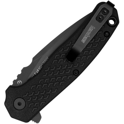 Kershaw Conduit Assisted Opening Knife (1407)- 2.9" Black 8Cr13MoV Spear Point Blade, Black GFN Handle