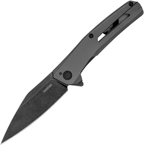 Kershaw Flyby 1404 assisted opening knife profile view showing 3.0 inch BlackWash Wharncliffe blade.