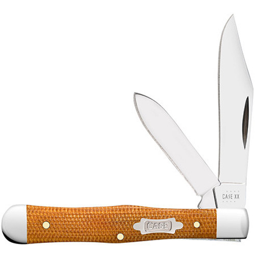 Case Swell Center Jack 23694 - Natural Canvas Micarta (10225 1/2 SS) CASE Bowtie Shield