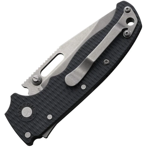 Demko AD20.5 Gray Grivory Folding Knife Closed With Tip Up Clip View