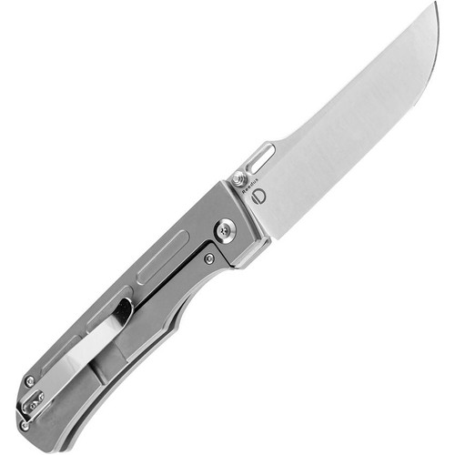 Kansept Reedus (K1041A2) 3.5" Satin CPM-S35VN Stain Straight Back Plain Blade, Gray Titanium Handle