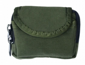 The ESEE PSK Pouch (PSK-POUCH-OD) shown in OD green 1000 denier nylon with its flap-covered pockets, designed to house the ESEE Pocket Survival Kit. Pouch only; kit contents not included.