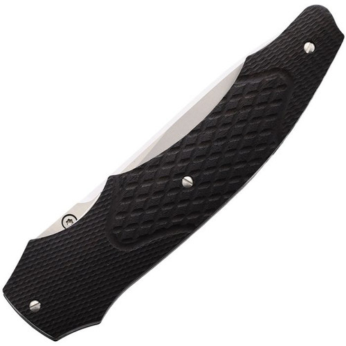 Maserin KT Folding Knife (398/KT)- 3.375" Satin N690 Spear Point Plain Blade, Ebony Wood Handle