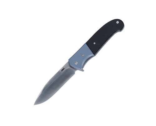CRKT Ignitor A/O (6880) 3.48" 8Cr13MoV Satin Drop Point Plain Blade, Black and Blue G-10 Handle