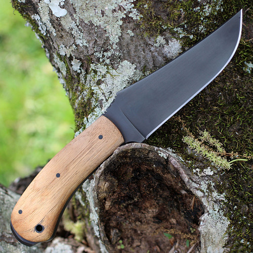 Winkler Crusher Belt Knife (WK032) 4.5" 80CrV2 Black-Oxide Coated Clip Point Plain Blade, Walnut Handle