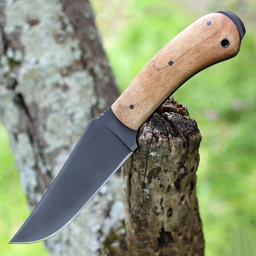 Winkler Crusher Belt Knife (WK032) 4.5" 80CrV2 Black-Oxide Coated Clip Point Plain Blade, Walnut Handle