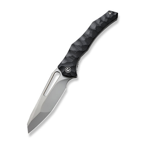 CIVIVI Spiny Dogfish (C22006-1) 3.47" 14C28N Stonewash Reverse Tanto Plain Blade, Black G10 Handle