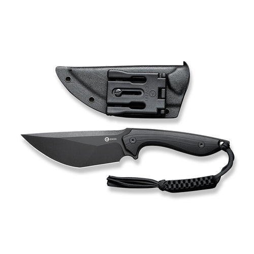 Civivi Concept 22 (C21047-1) 4.8" D2 Black Stonewashed Modified Tanto Plain Blade, Black G-10 Handle