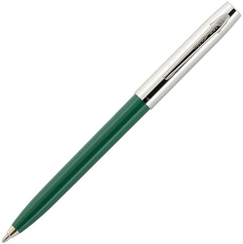 Fisher Space Pens Apollo Plastic Barrel Cap-O-Matic Space Pen (FP001105) PR4 Black Ink, Green Barrel, Silver Cap