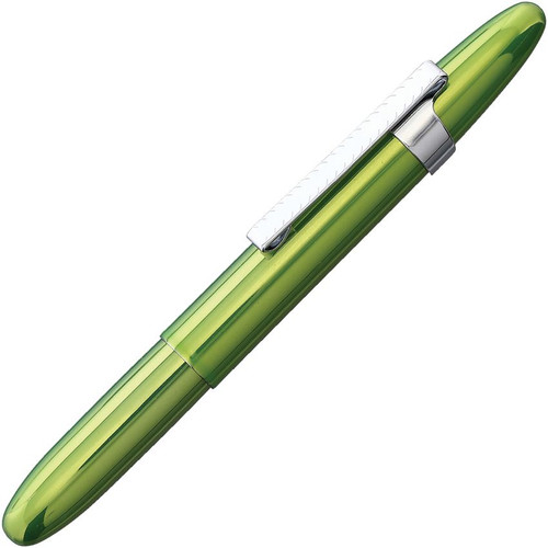 Fisher Space Pens Bullet (FP842821) 3.75" Green and Chrome Barrell, Green Cap, Silver Clip, PR4 Black Ink, Medium Point