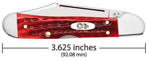 Case Mini Copperlock 10307- Tru-Sharp Stainless Steel Locking Clip Blade, Pocket Worn Corn Cob Jig Old Red Bone (61749L SS)