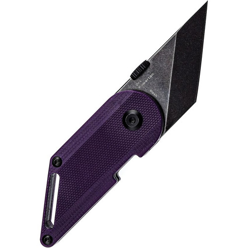 Kansept Pinkerton Dash (T3045A4) - 1.69"154CM Black Stonewashed Tanto Plain Blade, Purple G-10 Handle