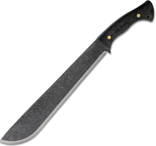 Condor Wastelander Machete (CTK2854-12.68HC)- 12.69" Black 1075 Drop Point Plain Blade, Black Micarta Handle