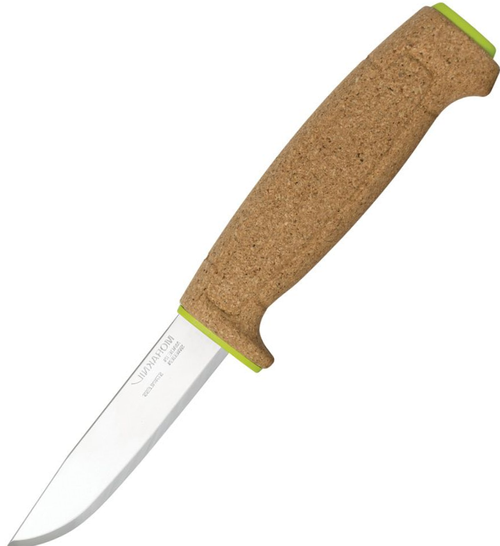 Mora Kniv Floating Fixed Blade (FT02458) 3.81" Drop Point Stainless Steel Plain Blade, Full Cork Handle