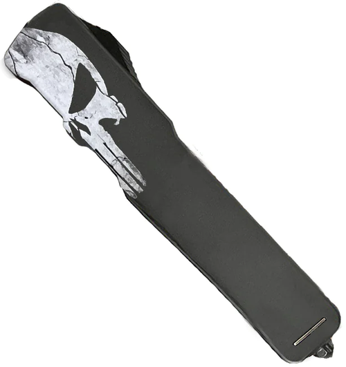 Templar Excalibur Slim OTF (XM-FL-62-1) 3.55" Black Oxide Stonewashed Powder D2 Serrated Drop Point Blade, Screwless Rubber Coated Aluminum Handle w Fallen Decal