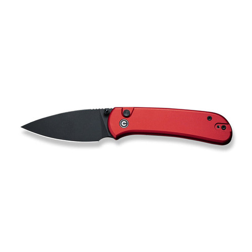 Civivi Qubit (CIVC22030E2) 2.98" 14C28N Black Stonewashed Drop Point Blade, Red Aluminum Handle.