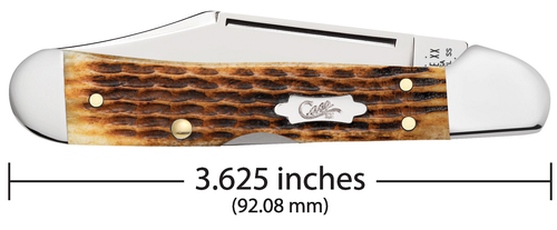 Case Mini Copperlock 52849 Rogers Corn Cob Jig Antique Bone Handle (61749L SS) w/Case Bowite Shield