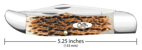 Case Folding Hunter 30093 Peach Seed Jig Amber Bone CS (7165 CS) w/Case Oval Script Shield