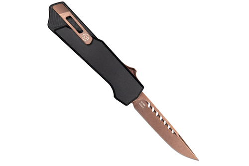 Southern Grind Arachnid OTF ( SG22235) - 3.2" S35VN Midnight Bronze PVD Coated Blade, Black 7075-T6 Aluminum Handle