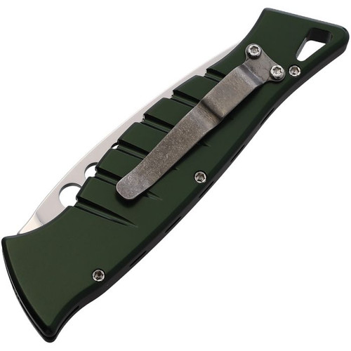 Piranha Amazon Automatic Knife (PKCP3G) - 3.50" 154CM Mirror Polished Drop Point Plain Blade, Green Aluminum Handle