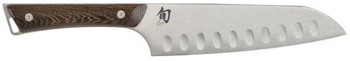 Shun Cutlery Kanso Hollow Ground Santoku (SWT0718) 7.0" AUS10 Stonewashed Blade, Brown Wenge Wood Handle