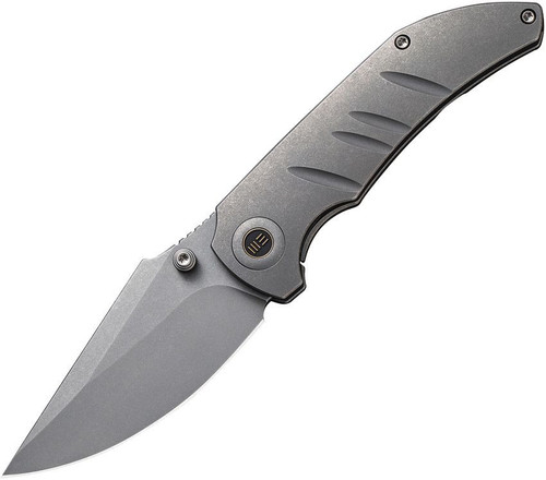 WE Riff-Raff (WE22020B3) 3.12 Gray Stonewashed 20CV Blade, Gray Titanium Handle