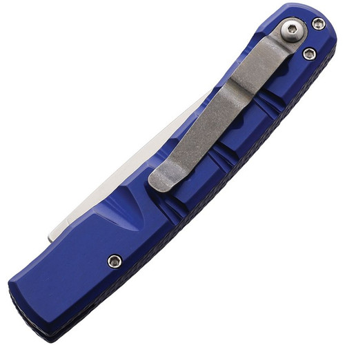 Piranha Knives Virus (PKCP15B) 3.25"Mirror CPM S30V Blade, Blue Aluminum Handle