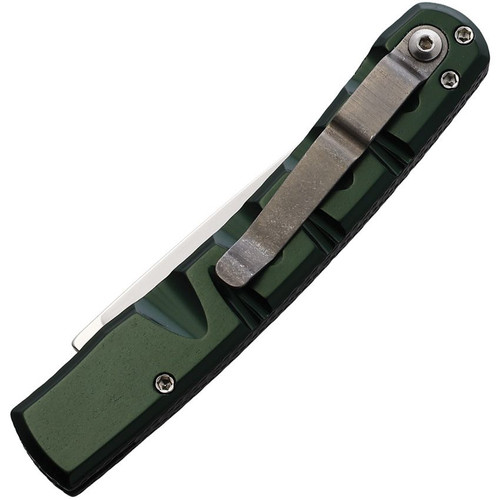 Piranha Knives Virus (PKCP15G) 3.25" Mirror CPM S30V Blade, Green Aluminum Handle