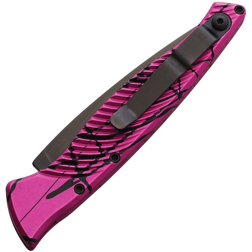 Piranha Knives DNA (PKCP16PKT) 3.25" Black CPM S30V Blade, Pink Aluminum Handle