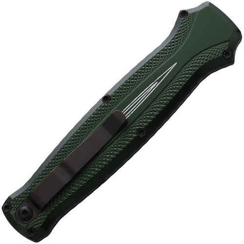 Piranha Rated-R (PKCP19GT) 3.5" 154CM Black Clip Point Blade, Green Aluminum Handle