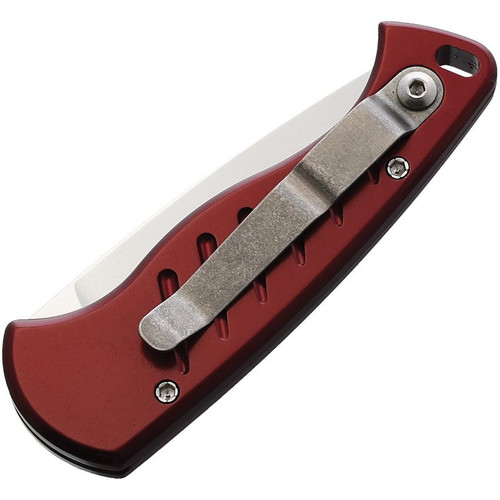 Piranha Fingerling (PKCP2R) 2.5" Mirror 154CM Drop Point Blade, Red Aluminum Handle