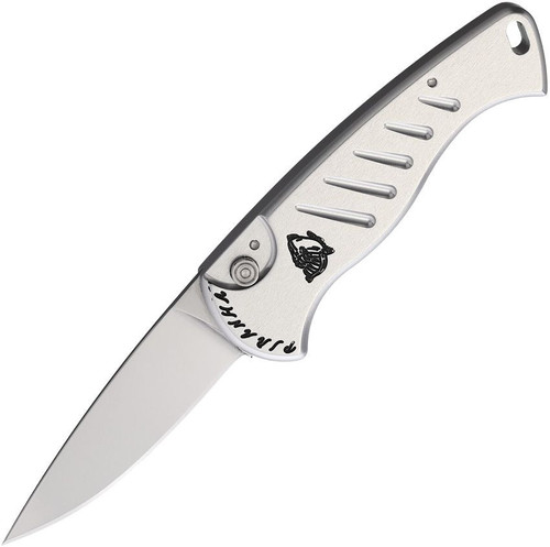 Piranha Fingerling (PKCP2S) 2.5" Mirror 154CM Drop Point Blade, Silver Aluminum Handle