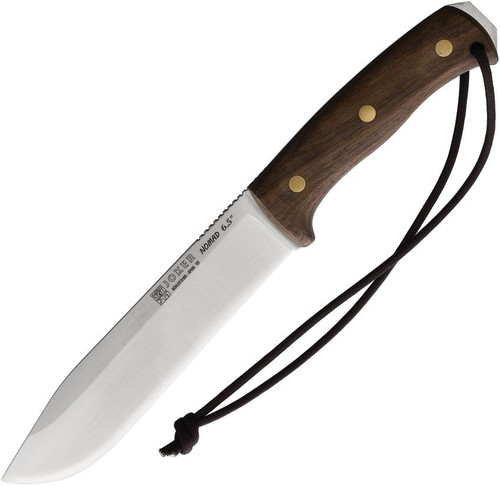  Joker Cuchillo de caza BS9 Campero CN112, mango de madera de  nogal, deportivo, hoja 4.13 pulgadas acero de SANDVIK 14C28N, con funda de  cuero marrón, herramienta para pesca, caza, camping y