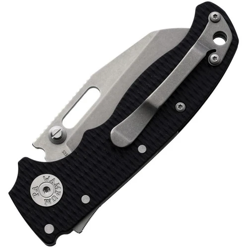 Demko AD20.5 Black G-10 Folding Knife Closed With Tip Up Clip View