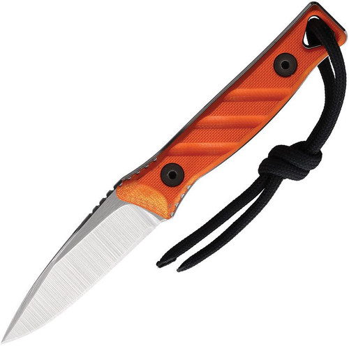Medford Necromancer Fixed Blade (MD117STQ11KB) 2.25" Tumble Finished S35VN Drop Point Plain Blade, Orange G-10 Handle