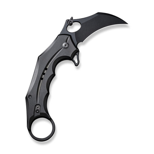 Civivi Incisor II (C16016B1) 2.02" Black Nitro-V Karambit Plain Blade, Black Aluminum Handle, Button Lock