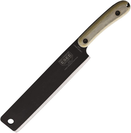 ESEE-Expat Libertariat Machete Fixed Blade Machete (ESLIBUSA)- 9.0" Black 1095 Cleaver Blade, Tan Micarta Handle