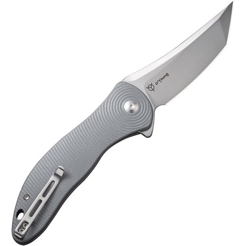 Civivi Synergy4 (C21018B-2) 3.94" Nitro-V Satin Tanto Point Plain Blade, Gray G-10 Handle