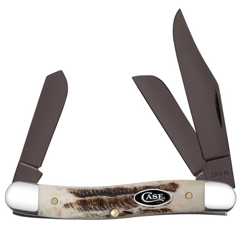 Case 36743 Vintage Bone Stockman - PVD Coated Clip, Sheepfoot and Spey Blades (V6347 SS)