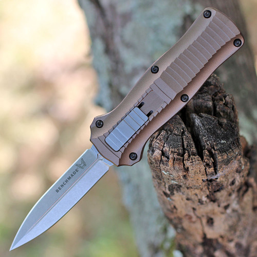 Benchmade Knives: 2750SGY-3 Adamas Auto - Sand G-10 - CPM CruWear - Tungsten  Gray Cerakote - Partially Serrated