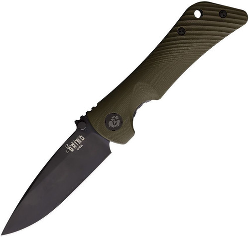 Southern Grind Spider Monkey (SG22280) 3.25" MagnaCut Black Drop Point Plain Blade, Olive Drab Green G-10 Handle