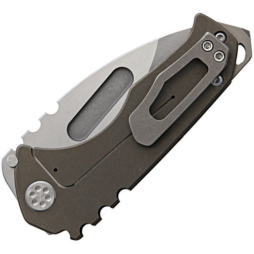 Medford Praetorian Genesis Framelock (MD029STD36A1) 3.75" Tumble Finished S35VN Dop Point Plain Blade, Bronze Anodized Titanium Handle, Silver Hardware