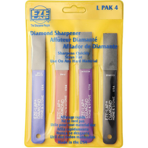 Eze-Lap 4 Pack Diamond Sharpener Set (PAK4) Super Fine, Fine, Medium, Coarse