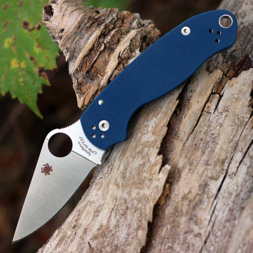 Spyderco Para 3 CPM SPY27 Cobalt Blue G-10 C223GPCBL | Knifeworks