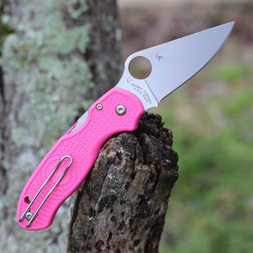 Spyderco Para 3 (C223PPN) - 2.92in Satin CTS BD1N Plain Blade, Pink FRN Handle