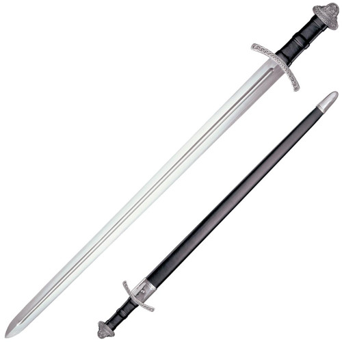 Cold Steel Viking Sword (88VS) 30.3" 1060 Standard Plain Blade, Leather Handle