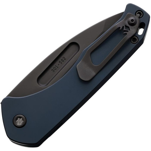 Medford Knife Praetorian Swift (MD206SPT44AU) 3.25" S45VN Black PVD Coated Tanto Plain Blade, Blue Anodized Aluminum Handle, Black Nylon Zippered Case